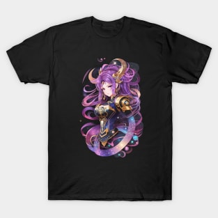 The Healer's Journey: Mesmerizing AI Anime Character Art in Ophiuchus T-Shirt